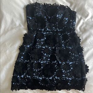 Milly Black Embroidered Mini Dress